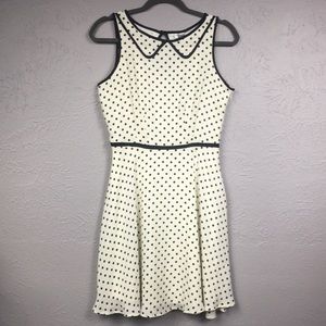 Lauren Conrad Creme + Black Polka Dot Dress NWT